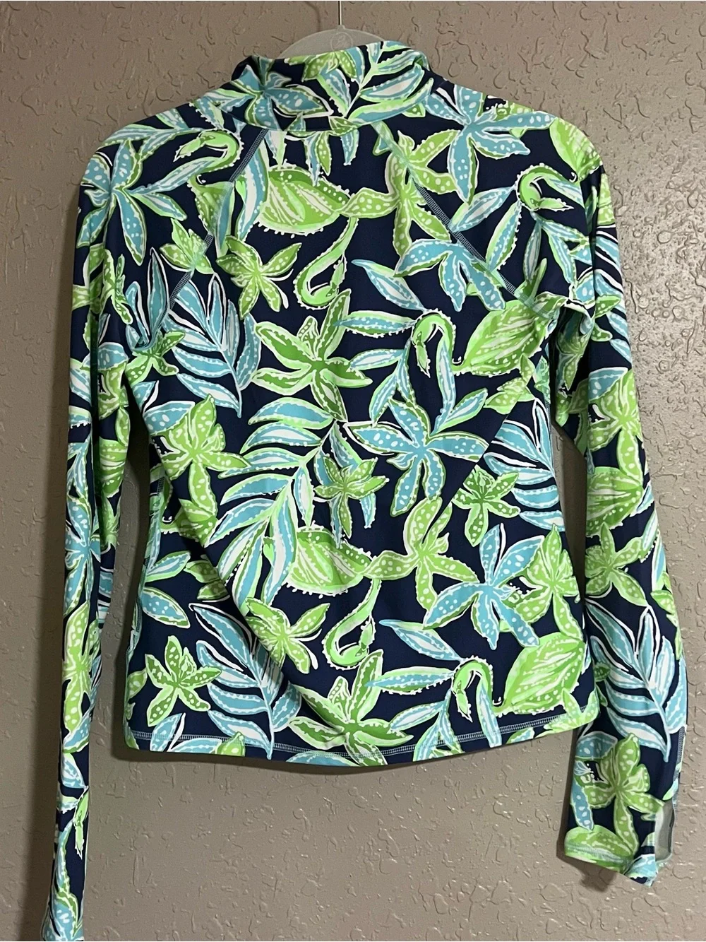 Lilly Pulitzer Luxletic Breaker Jacket Sapphire Pool Tropical Tango Size Small
